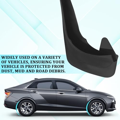 Eponcia Mud Flaps Splash Guard, Front and Rear Tire Protector No Drilling Large Mud Guards Fenders Universal for Cars Trucks SUVs All Weather Wheel Mudgflaps Automotive Exterior Accessories (Set of 2) - Image 5