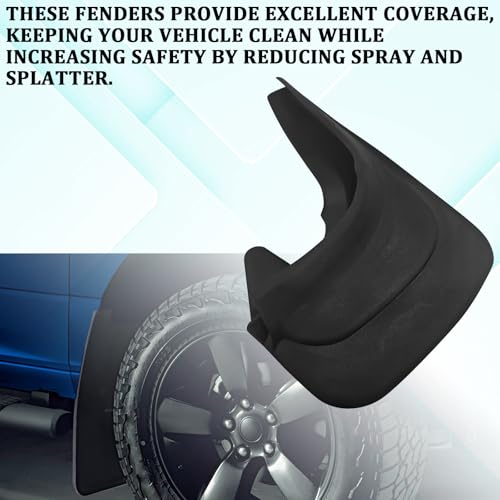 Eponcia Mud Flaps Splash Guard, Front and Rear Tire Protector No Drilling Large Mud Guards Fenders Universal for Cars Trucks SUVs All Weather Wheel Mudgflaps Automotive Exterior Accessories (Set of 2) - Image 3