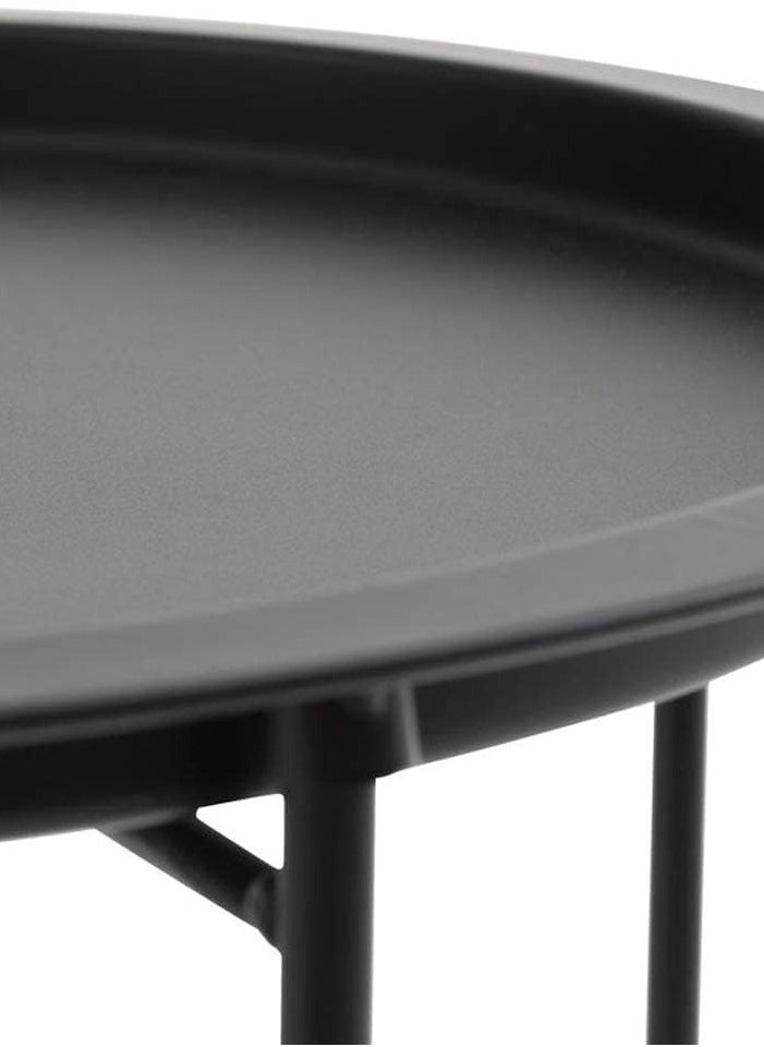 1st - Foldable metal side coffee table small round sofa table with anti-rust design - Image 1