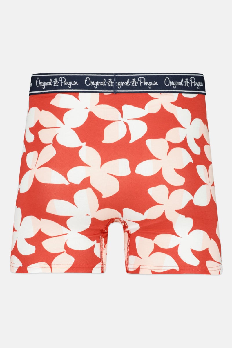 Original Penguin Men 3 Pieces All Over Print Boxer Briefs, Red  - Image 3