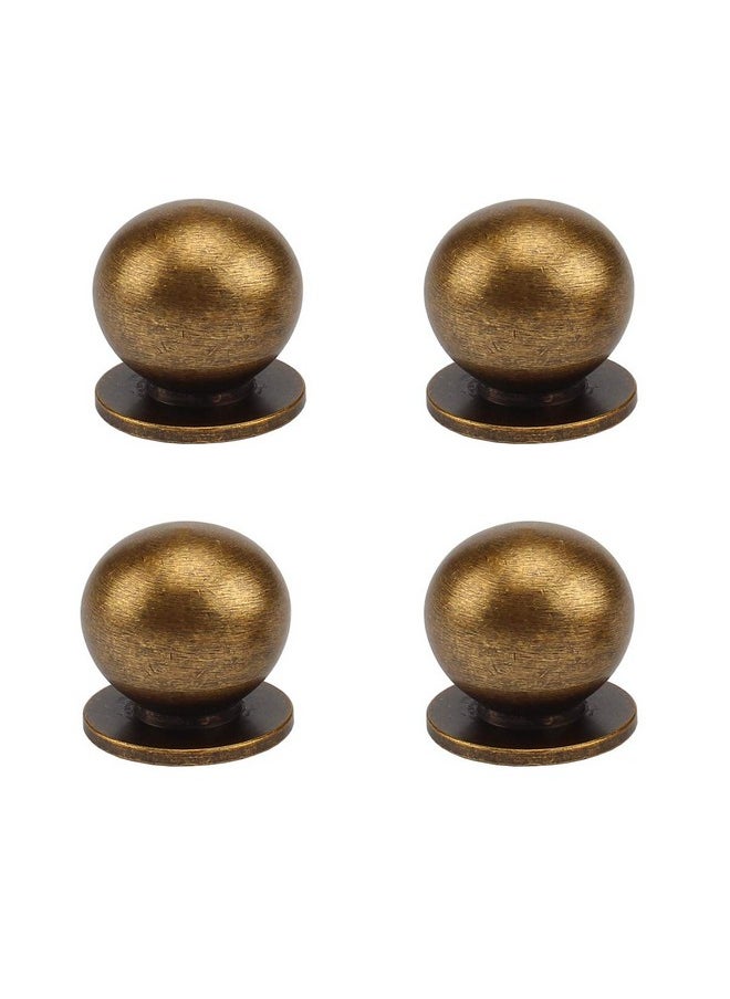RZDEAL RZDEAL 4pcs 19MM Diameter Round Solid Brass Pulls Antique Cabinet Drawer Small Handles Modern Minimalist Handles Knobs (Antique Bronze)  - Image 1