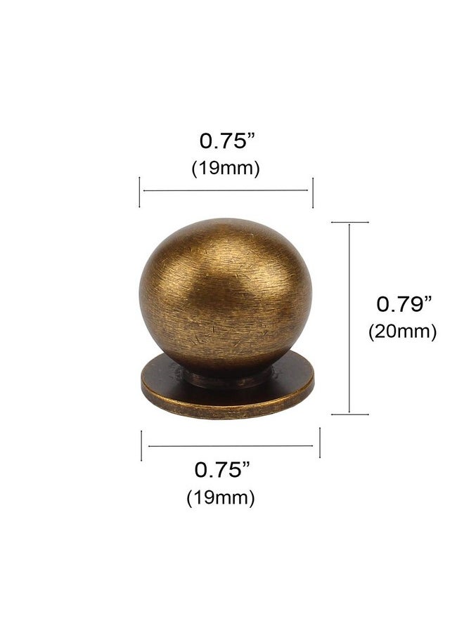 RZDEAL RZDEAL 4pcs 19MM Diameter Round Solid Brass Pulls Antique Cabinet Drawer Small Handles Modern Minimalist Handles Knobs (Antique Bronze)  - Image 5