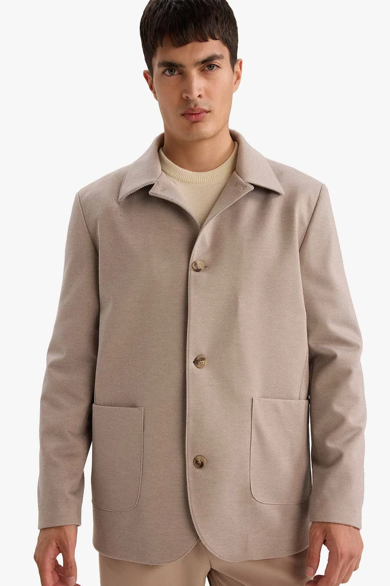 ديفاكتو Regular Fit Polo Collar Blazer