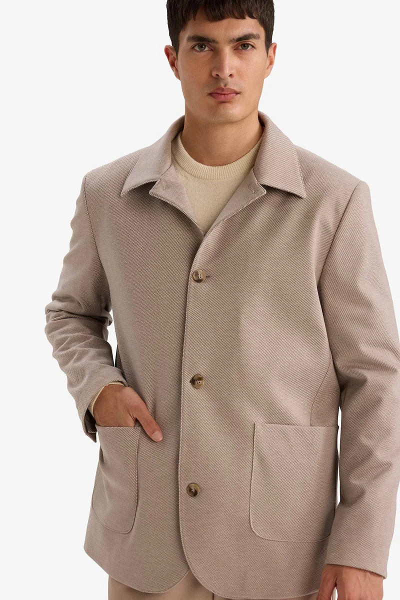 Defacto  Regular Fit Polo Collar Blazer for Men | Best Price UAE