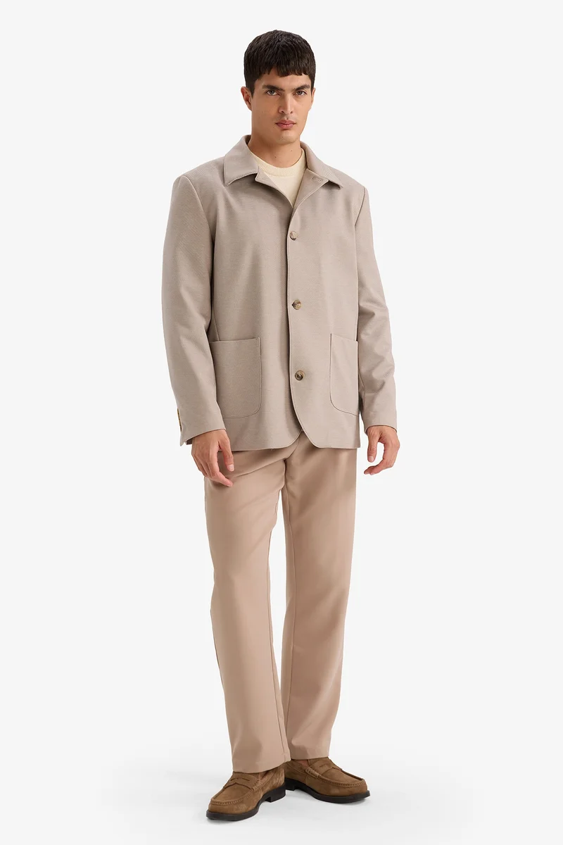 ديفاكتو Regular Fit Polo Collar Blazer