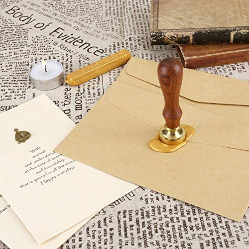 Yoption Letter S Wax Seal Stamp, Yoption Vintage Floral Brass Head Wooden Handle Alphabet Initial Sealing Stamp for Wedding Party Invitation (S) - Image 5