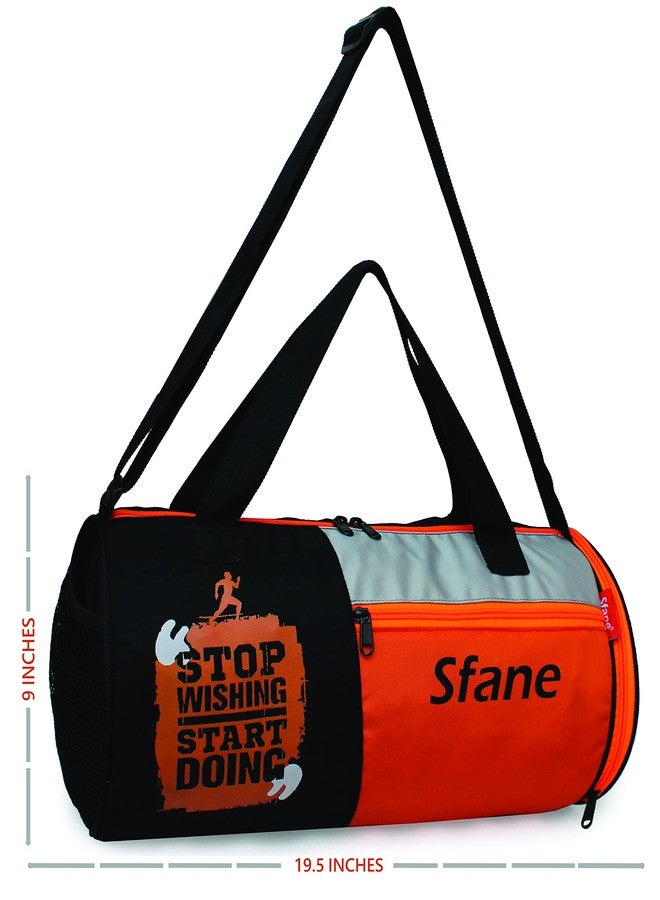 Sfane Grey Gym Bag/Duffle Bag/Sports Bag/Shoulder Bag/Sports Bags/Gym Bags for Men & Women with Shoe Compartment - Image 4