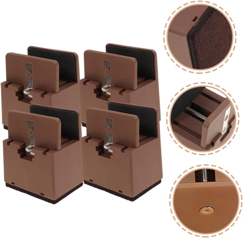 NUOBESTY 4Pcs Adjustable Bed Riser Blocks Height Extender for Furniture Legs Silent and Wear Resistant Design for Tables Sofas and Beds Easy to Clean - Image 5