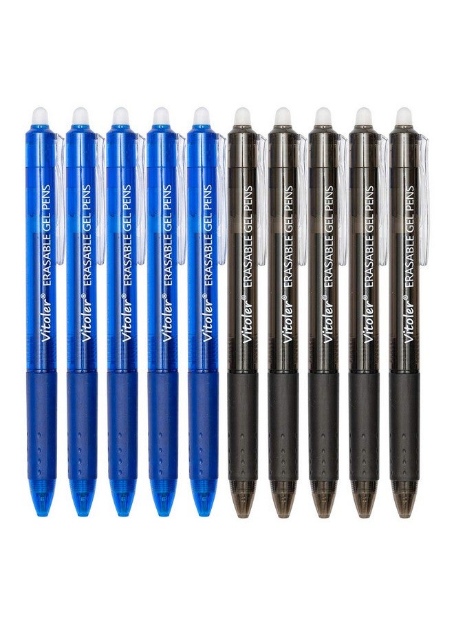 VITOLER Retractable Erasable Gel Pens Clicker, Fine Point(0.7Mm), Make Mistakes Disappear,5 Black & 5 Blue Gel Ink Pen For Drawing Writing Planner And School Supplies - Image 1