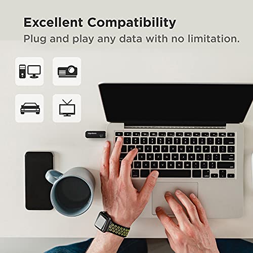 GIGASTONE V30 128GB USB 2.0 Flash Drive 5-Pack, Capless Retractable Design Pen Drive, Carbon Fiber Style, Reliable Performance & Durable - Image 5