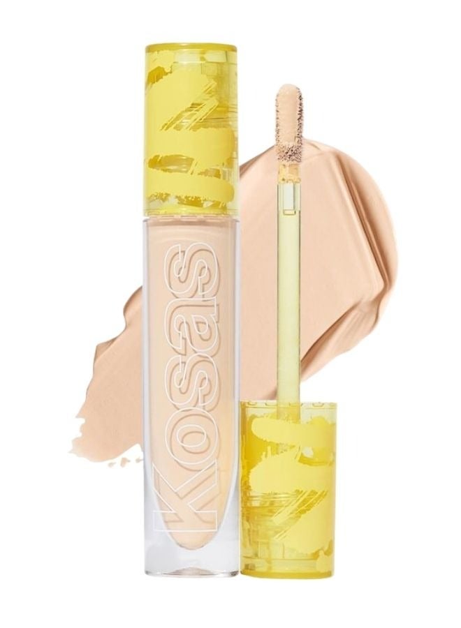 Kosas Revealer Super Creamy & Brightening Concealer with Caffeine & Hyaluronic Acid, Tone 03 W - Light With Subtle Golden Undertones 5g - Medium to Full Coverage - Image 1
