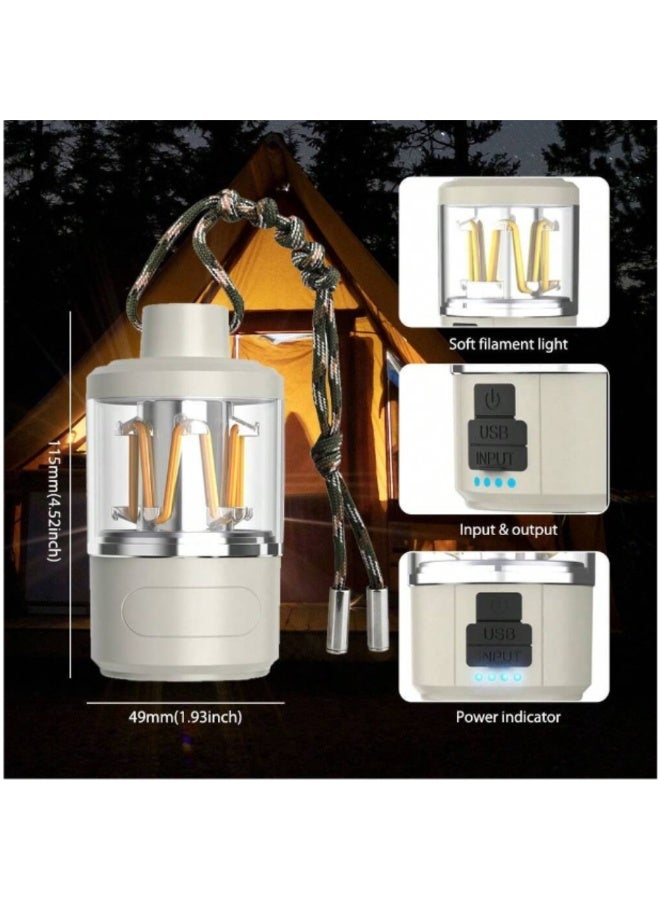 Multi-Functional Flashlight, Rechargeable Light Tocth, Camping Lantern- 1800mAh, LED Atmosphere Light with 3 Lighting Modes, Protable  Hangable, IP44 Waterproof, Perfect for Camping, Power Outages e - Image 2