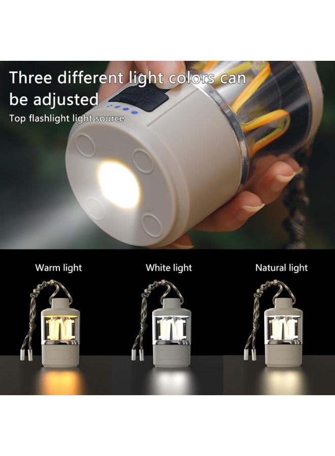 Multi-Functional Flashlight, Rechargeable Light Tocth, Camping Lantern- 1800mAh, LED Atmosphere Light with 3 Lighting Modes, Protable  Hangable, IP44 Waterproof, Perfect for Camping, Power Outages e - Image 3