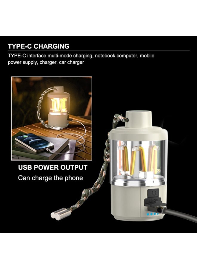 Multi-Functional Flashlight, Rechargeable Light Tocth, Camping Lantern- 1800mAh, LED Atmosphere Light with 3 Lighting Modes, Protable  Hangable, IP44 Waterproof, Perfect for Camping, Power Outages e - Image 5