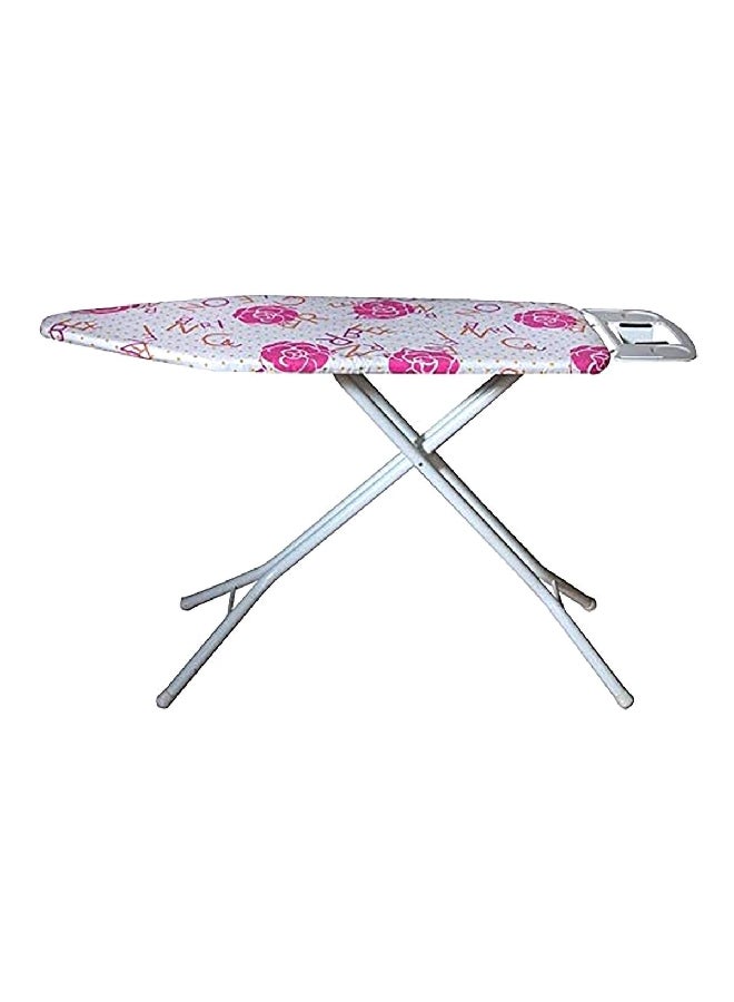 Sweet Home Durable and Foldable Free Standing Ironing Board White and Pink 114 x 35cm SH0535