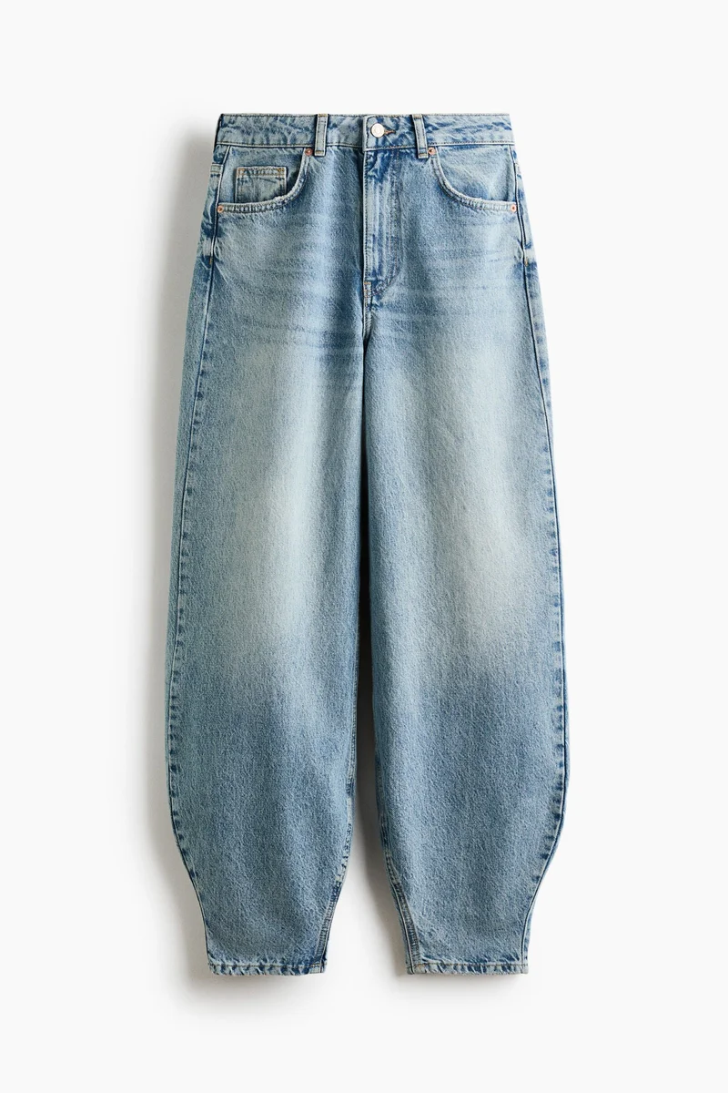 H&M  Barrel High Waist Ankle Jeans for Women | Best Price UAE