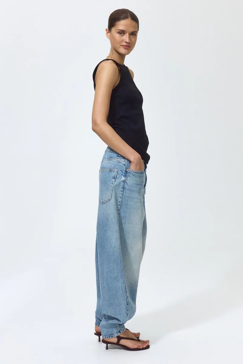 H&M  Barrel High Waist Ankle Jeans for Women | Best Price UAE