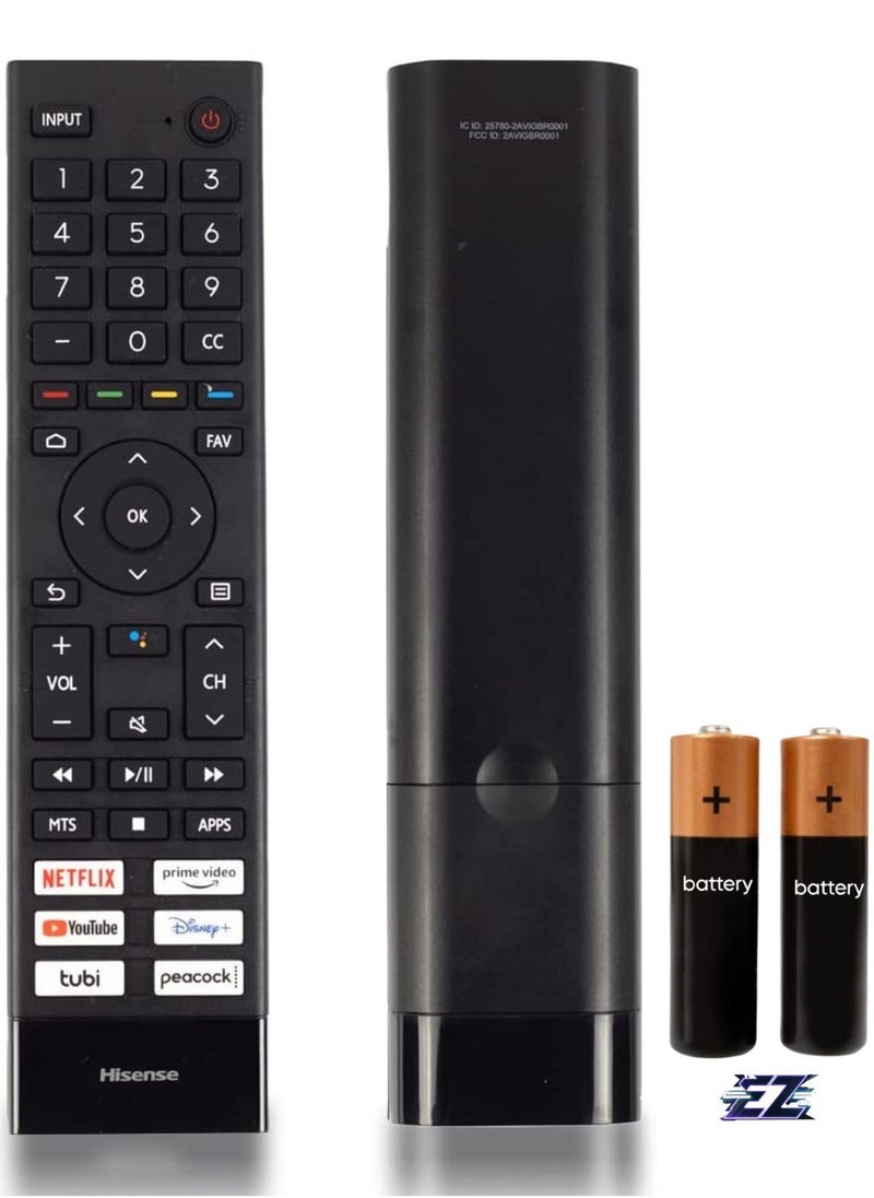 PopZa Replacement Remote Control OEM for Hisense 4K UHD LED Smart TV Fits 65H6G 43A7500F 75A7100F 50A7500F 50AE7200F 55AE7200F 65A7500F and More (ERF3J80H) with battery - Image 1
