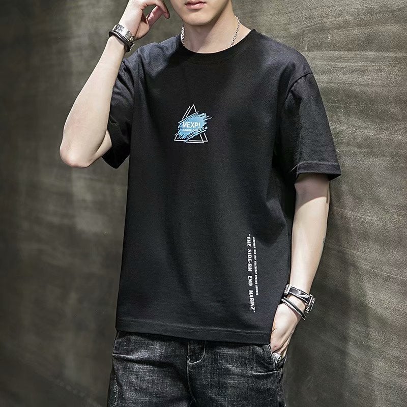 2021 Summer Men'S Short Sleeve T-Shirt Korean Trend Round Neck Letter Printing Student Casual Base Shirt - Image 4