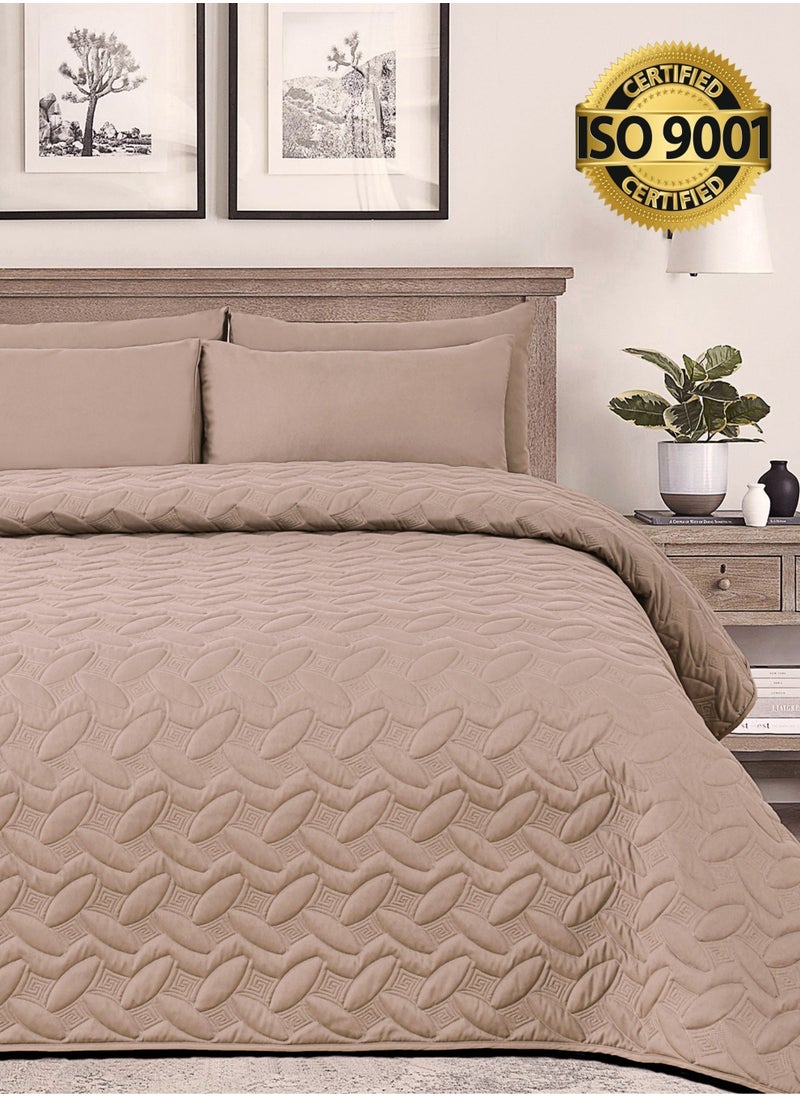 Master Home Textile - 3Piece Microfiber Bedspread Set Fits 120 x 200 cm Single Size Bed Single Size Compressed Comforter Set Elmira Series - Image 1