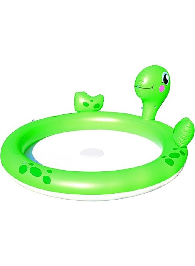 Bestway Inflatable Turtle Kids Pool 180x152x66cm with Built-in Sprinkler | Safe PVC Fun Design - Image 1