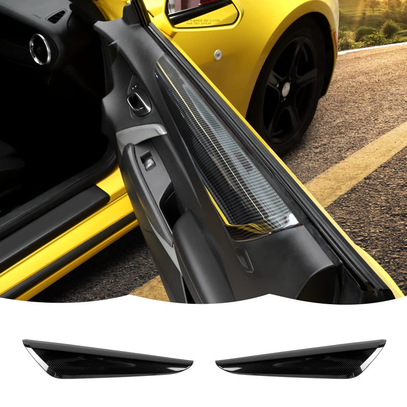 RT-TCZ Interior Door Panel Armrest Trim Cover Decoration Interior Accessories for Chevrolet Camaro 20162022Carbon Fiber Grain