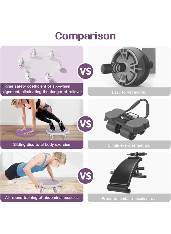 KASTWAVE 6 Caster Ab Roller Ab Roller Wheel for Core Exercise Ab Workout Equipment Board Ab Wheel Roller Exercise Machine with Knee Mat for Abdominal & Core Strength Training - Image 4