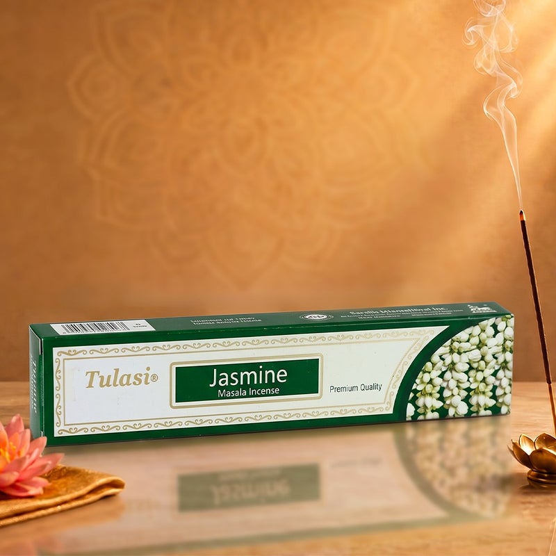 Tulasi Premium Masala Jasmine Incense Sticks (Agarbatti) for Pooja, Prayer, Meditation & Home Fragrance, 1 Pack - Image 5