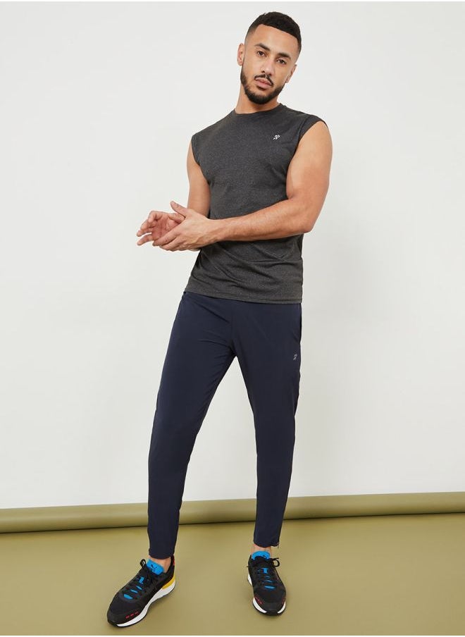 Styli - Woven Running Track Pants with Zip Hem - Image 1
