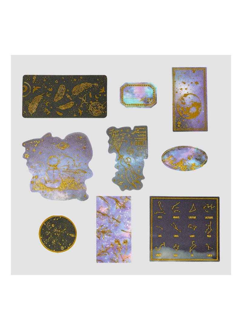 Y&D Black Gold Foil Stickers Set, Decorative Planet Moon Space Galaxy Astronomy Planner Sticker for Scrapbooking Journal DIY Art Crafts Album Calendars Notebook(60 Pieces) - Image 2