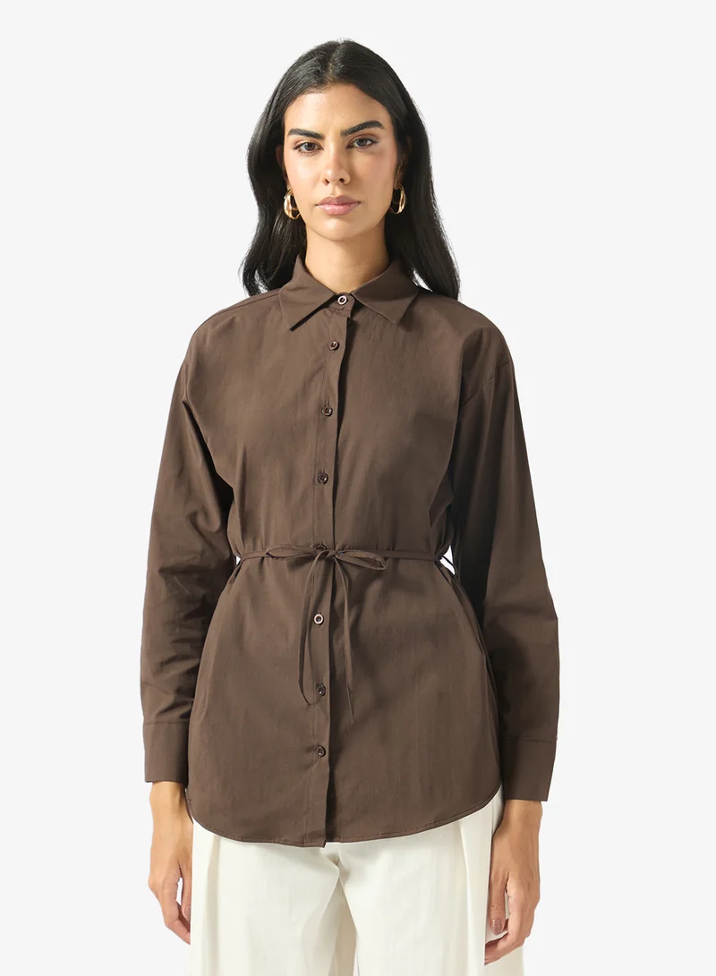 Ella  Shirt With Cape Ruffle for Women | Best Price UAE