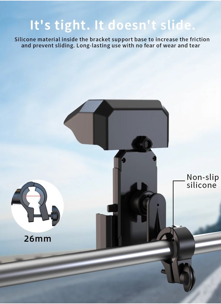 HEXABEX - Bicycle Bike Phone Holder Rain Protection Shock-resistant Quick Lock 360° Rotatable - Image 1
