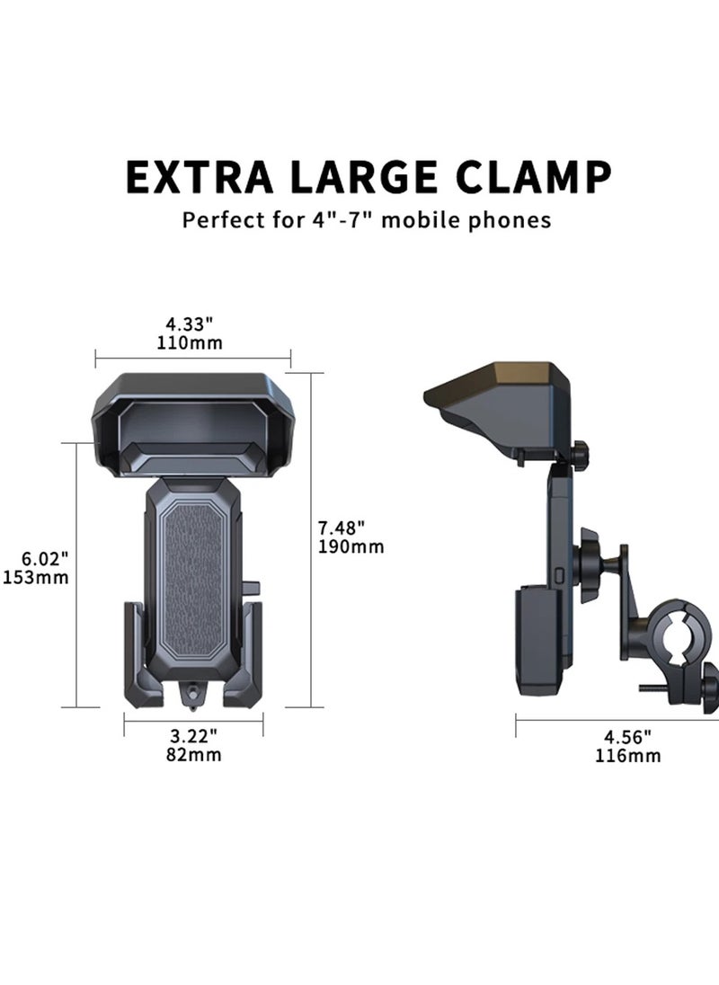 HEXABEX - Bicycle Bike Phone Holder Rain Protection Shock-resistant Quick Lock 360° Rotatable - Image 1