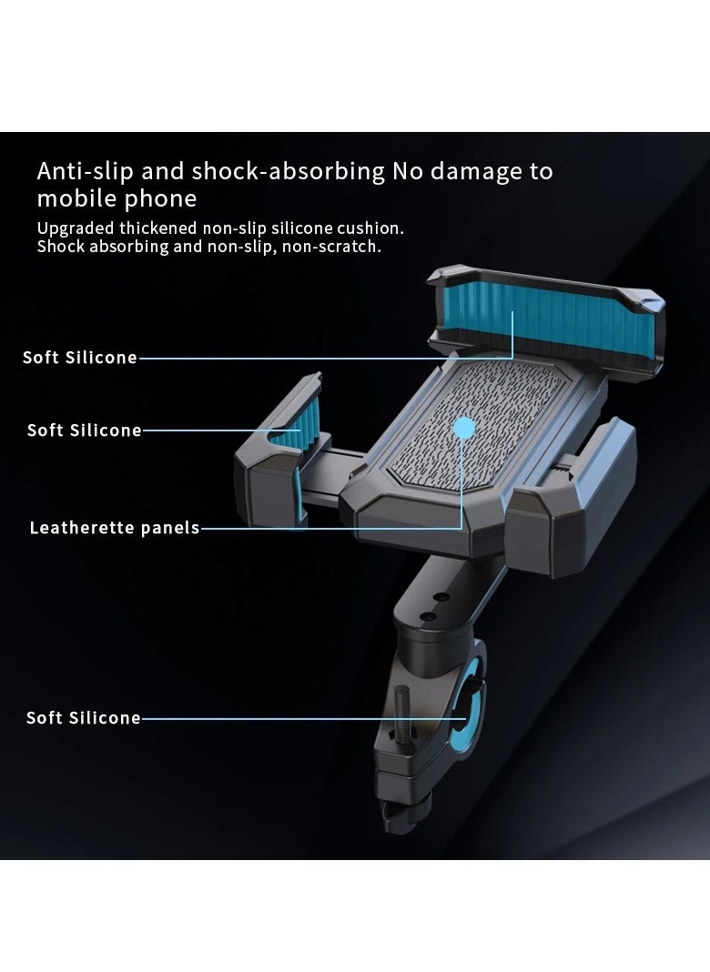 HEXABEX - Bicycle Bike Phone Holder Rain Protection Shock-resistant Quick Lock 360° Rotatable - Image 1