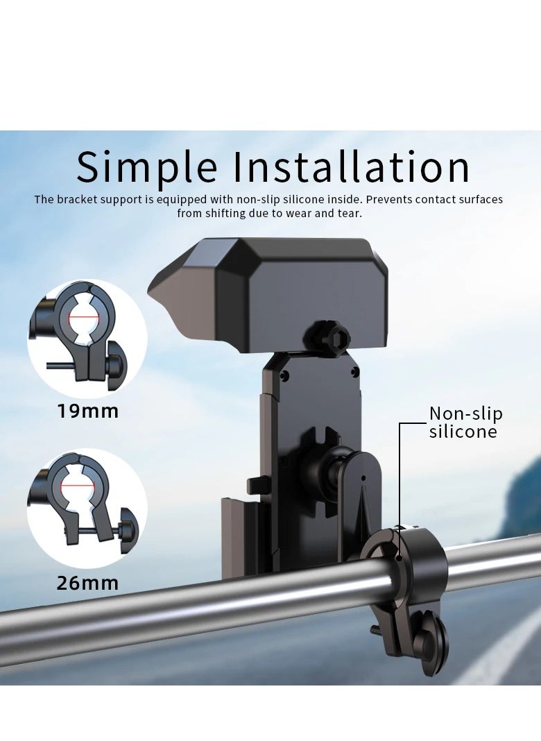 HEXABEX - Bicycle Bike Phone Holder Rain Protection Shock-resistant Quick Lock 360° Rotatable - Image 1