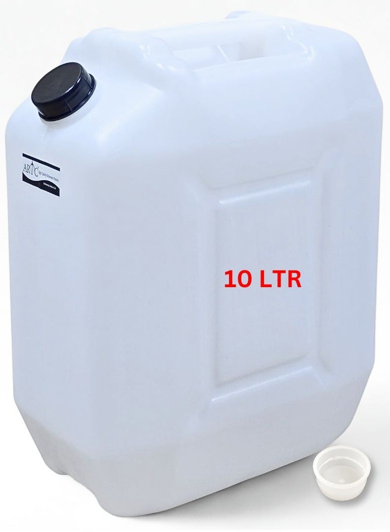 ARTC 10L Heavy Duty HDPE Plastic Jerrycan Bottle & Container | Double Lid Leak-Proof Transparent White | Multipurpose Food Grade & Chemical Safe for Shipping, Camping, Storage, Outdoor and Indoor Use - Image 1
