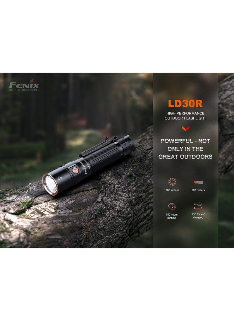 fenix Fenix LD30R EDC Flashlight 1700 Lumens USBC Rechargeable High Performance Flashlight  - Image 2