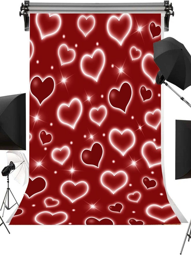RUYI Early 2000s Photography Backdrop 5x7FT Red Heart Valentine Day Photo Background Sweet 16 18th 21th 30th Women Birthday Party Decorations Selfile Wall Decor - Image 2