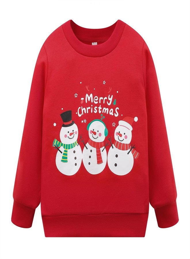NUBEEHOHO Baby Boys Xmas Snowman Sweatshirt Crewneck Long Sleeve Toddler Christmas Sweaters Cartoon Winter Clothes 8281-4T - Image 1