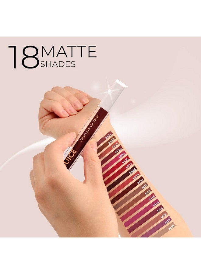 Juice Festive Maroon - M14 Kiss Sensation Lipstick & Natural Nude - M12 Color Luxe Liquid Lipstick with Goodness of Bio Retinol, & SPF 15 UV Protection - Image 3