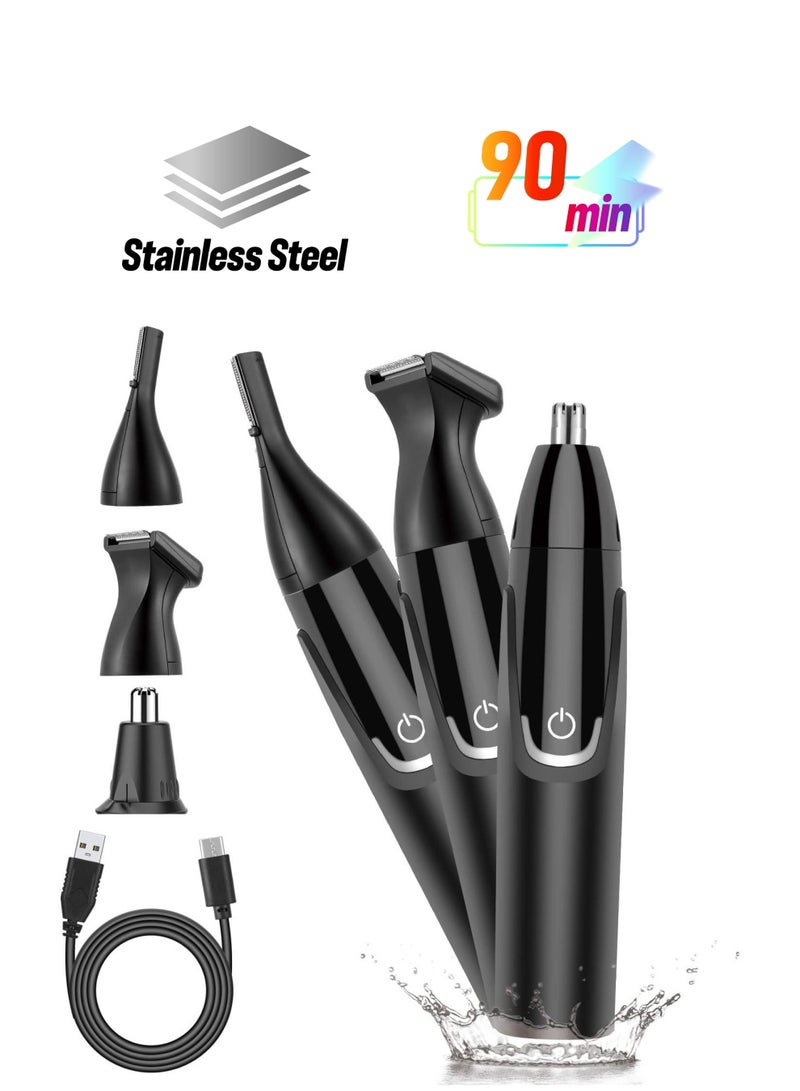 NIBEMINENT Rechargeable Nose Trimmer for Men and Women Ear Hair Professional Painless Eyebrow & Facial Nasal Clippers Waterproof Dual Edge Blades Easy Cleansing - Image 1