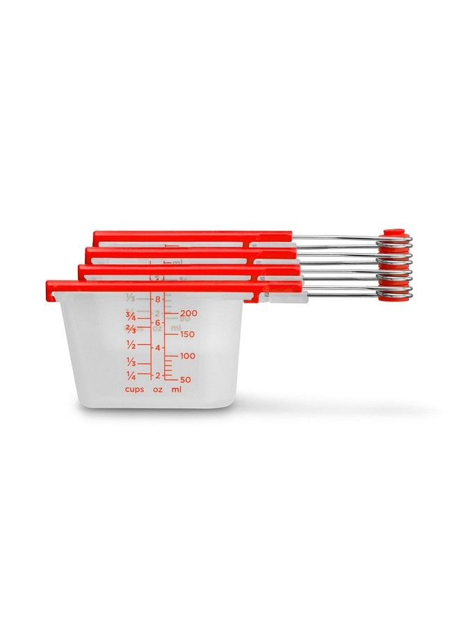 Dreamfarm Levups ; Scraping Self Leveling Measuring Cups ; Set Of 4 Cups ; Red - Image 4