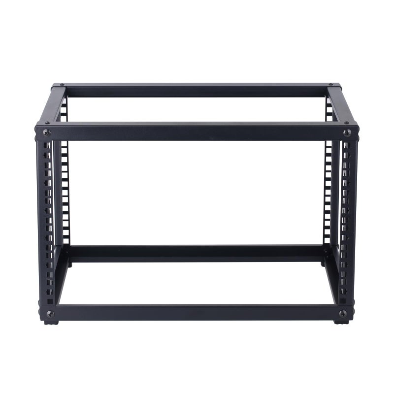 FMUSER 6U Open Frame Network Rack, Server Rack Shelf for Networking, Server, Audio and Video Equipment, Desktop AV Rack - Image 1