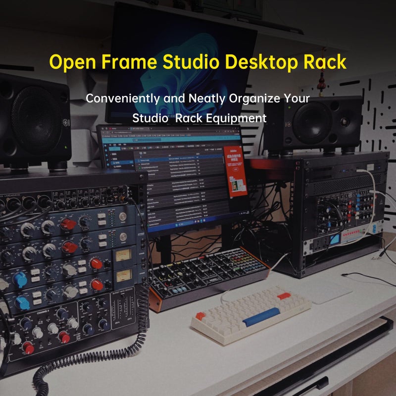 FMUSER 6U Open Frame Network Rack, Server Rack Shelf for Networking, Server, Audio and Video Equipment, Desktop AV Rack - Image 5