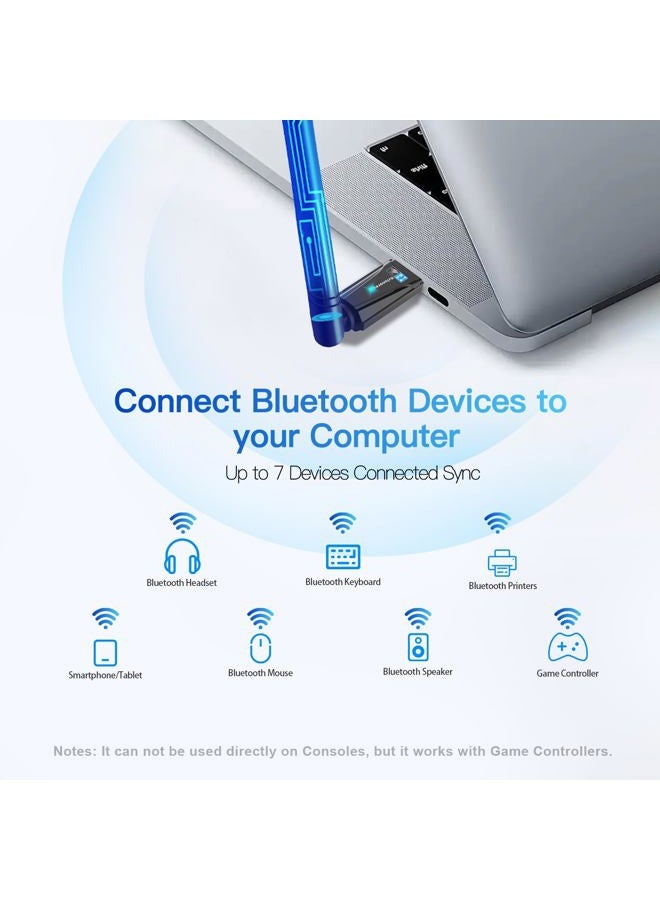 Krisnorey محول USB 2 في 1 واي فاي 6 بلوتوث 5.4 لجهاز الكمبيوتر المحمول، 5dBi عالي الكسب AX900 2.4G/5GHz دونجل واي فاي لاسلكي مع برنامج تشغيل تلقائي لنظام ويندوز 11 10 سطح المكتب، توصيل وسماعة رأس، لوحة مفاتيح، فأرة - Image 3