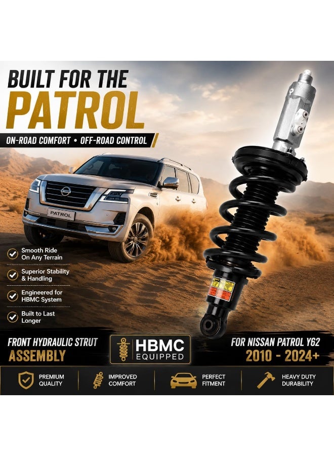 V DESIGN Front Hydraulic Shock Absorber & Coil Spring Strut Assembly for Nissan Patrol Y62 2010-2024+, HBMC Equipped, 5.6L V8 VK56VD, Replace OE E61011LB7A E61001LB7A - Image 4