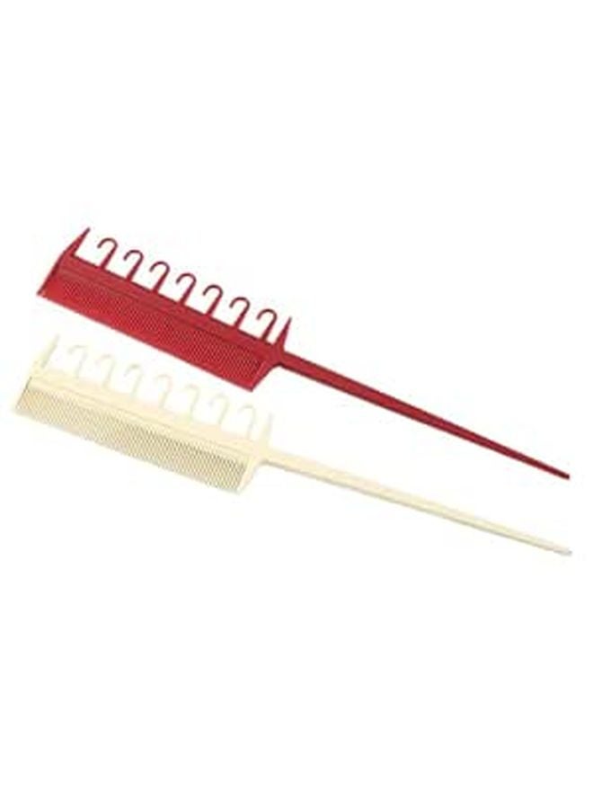 Professional Hairdressing Tail Comb Set 2 Piece with Hook Pointed Hair Dye Comb for Salon Home Styling - Image 1