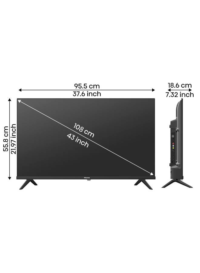 Hisense 43-Inch LED TV Full HD Smart TV 43A4G Black - Image 3