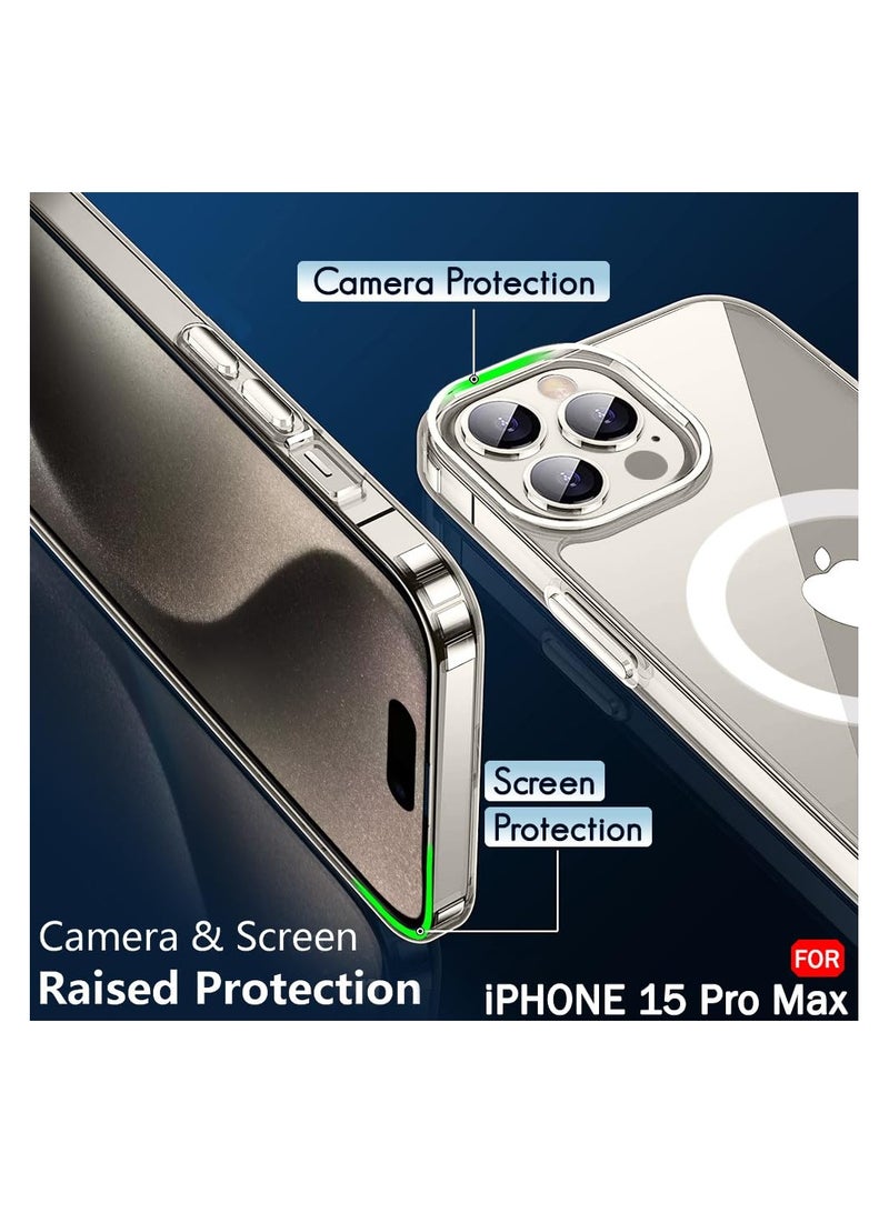 IPhone 15 Pro Max MagSafe Case Cover | Camera Protection | Hard Crystal Clear Back | Shockproof Bumper Case Cover for iPhone 15 Pro Max (Transparent) - Image 4