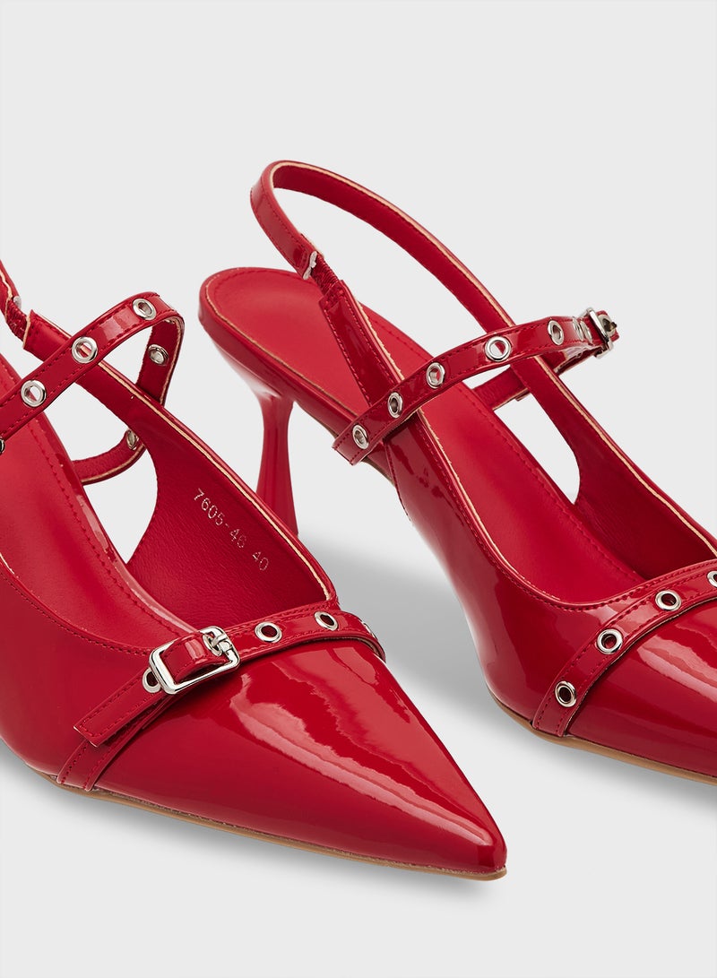 ايلا حذاء بكعب عالٍ بحزام خلفي - Image 4